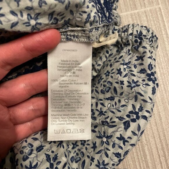 Madewell Blue Jeanette Crop Peasant Top Florentine Floral Size Small - Picture 13 of 16